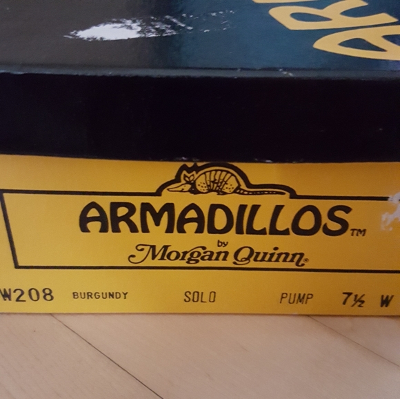 Vintage Armadillos Burgandy Oxblood Leather Mary Jane Wedges - Picture 8 of 9